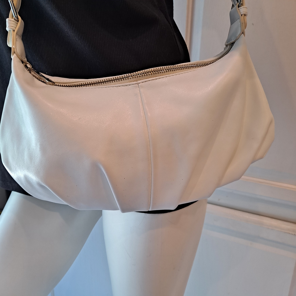 Cluci Chic White Leather Shoulder Bag